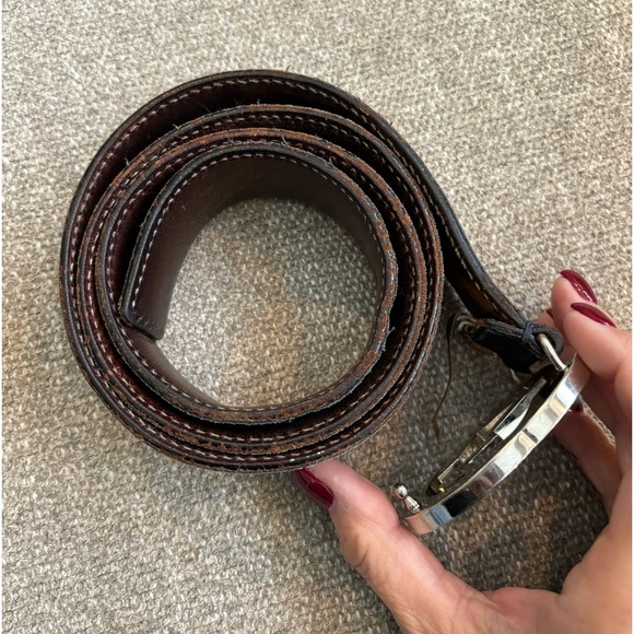 ✨GUCCI Interlocking G’s Black Leather Belt with Solver GG Hardware 90/36 UNISEX - Picture 12 of 16